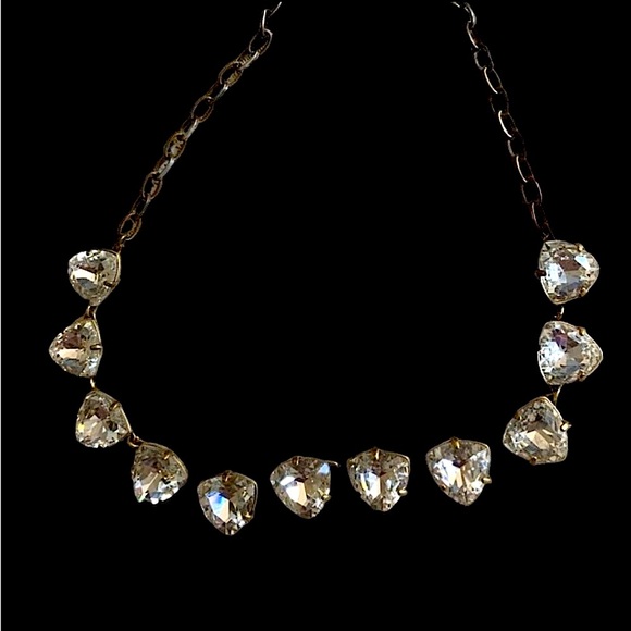 unmarked Jewelry - Vintage Estate Brilliant Crystal Collar Choker Necklace Jewelry